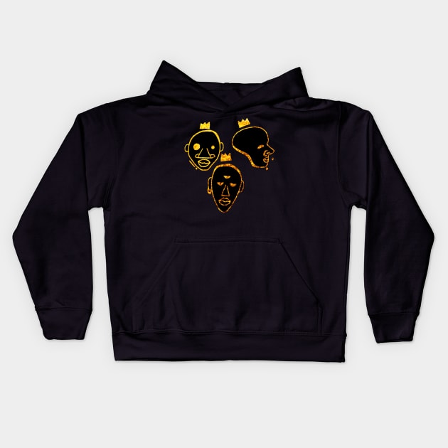 Gold Wise Ones Kids Hoodie by kenallouis